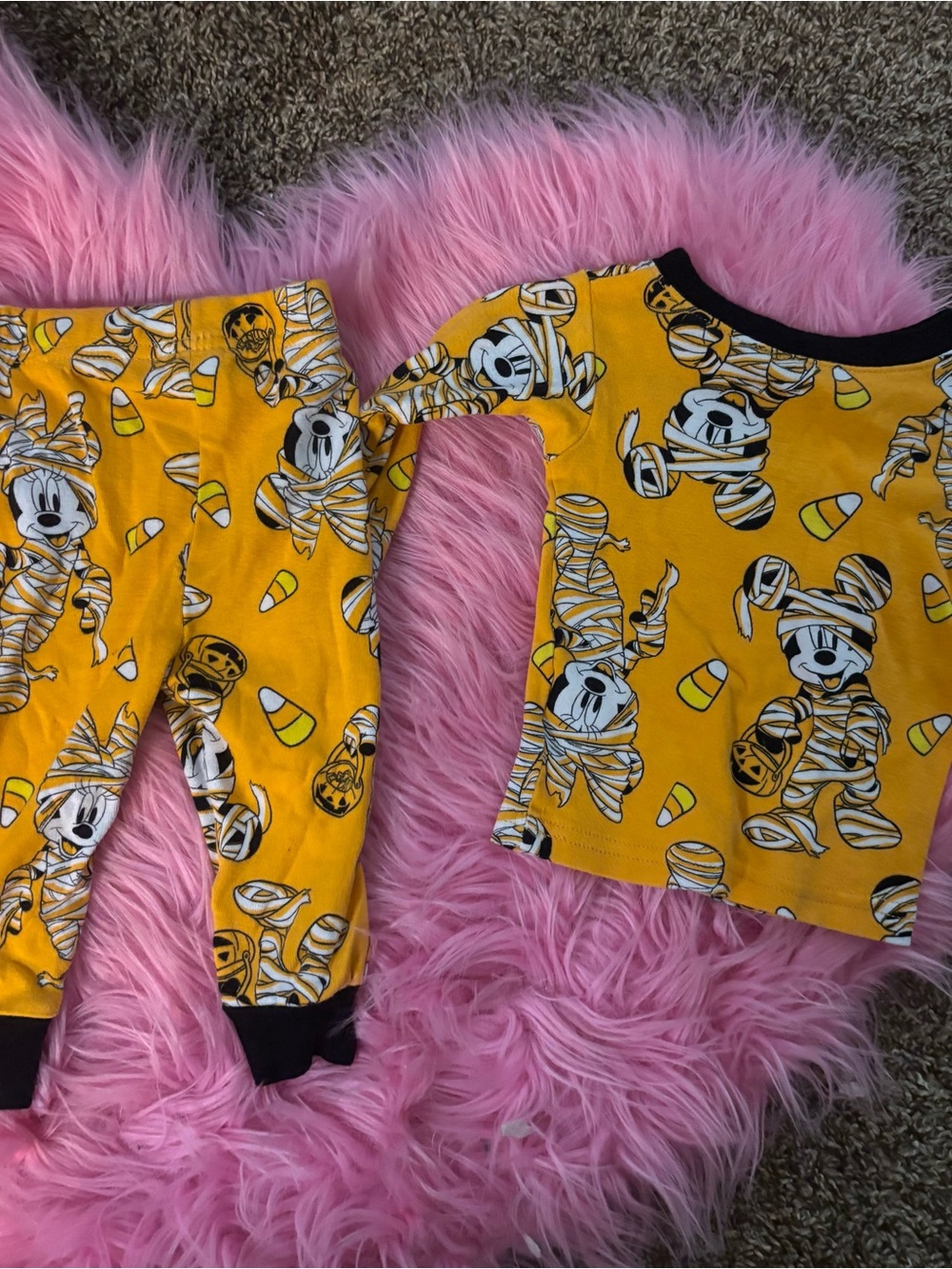 Disney Baby 12M Mickey & Minnie Mummy Halloween 2-Piece Pajama Set